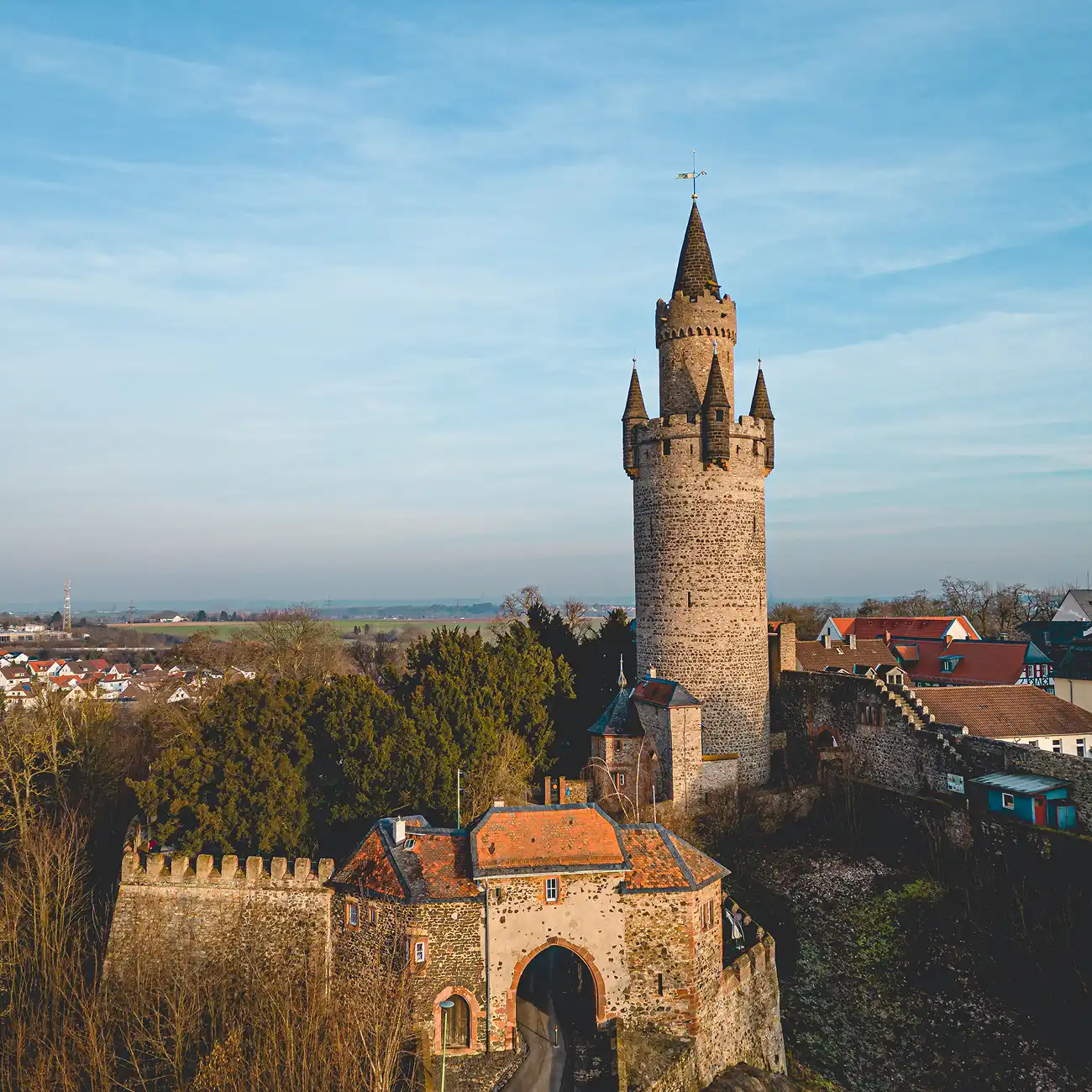 Luftansicht Burg Friedberg